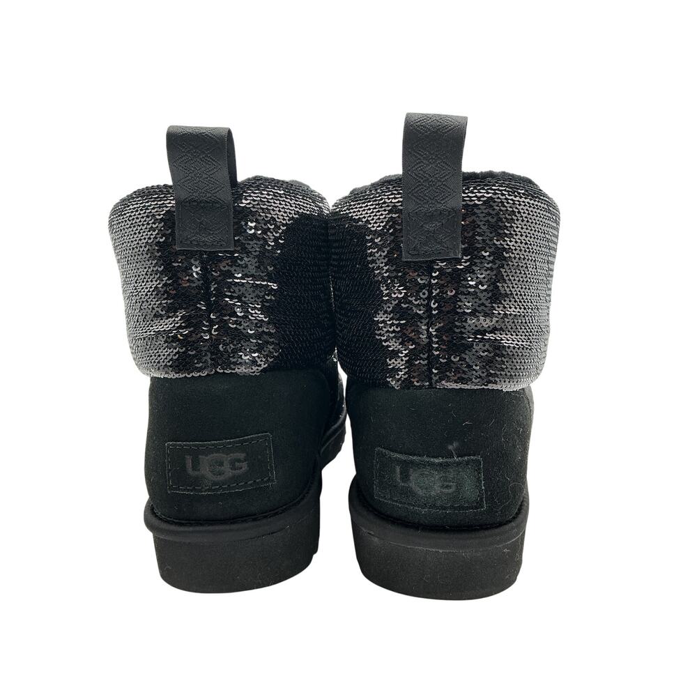 Koolaburra Sequined Black Classic Mini Mirror Ball Boots Size 7 - Picture 4 of 6